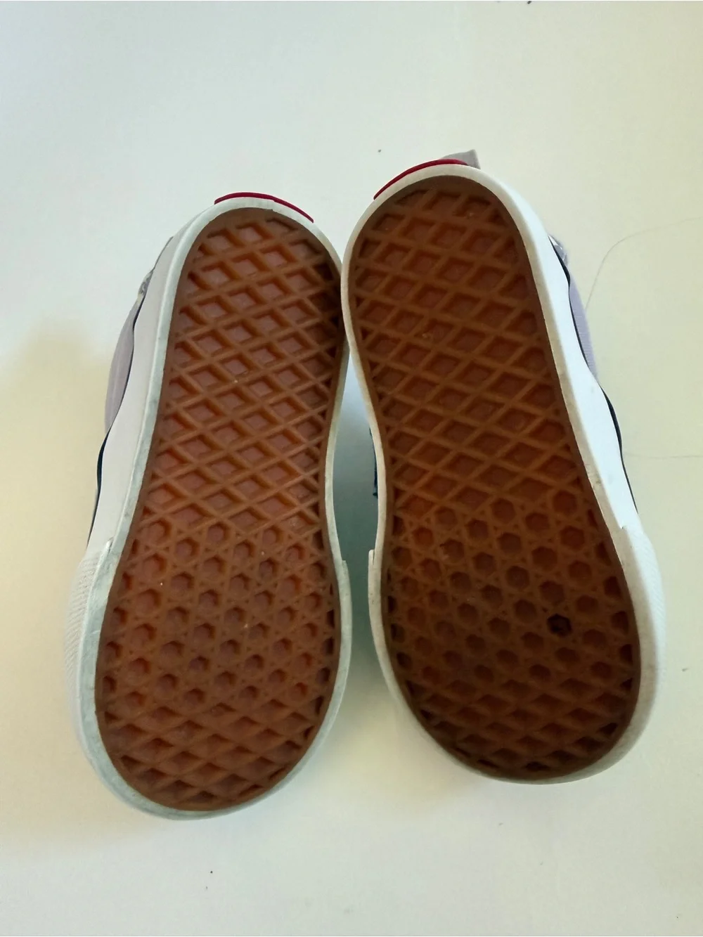 Vans Toddler Slip-On Checkered Sneakers Size 5 Lavender White Velcro
